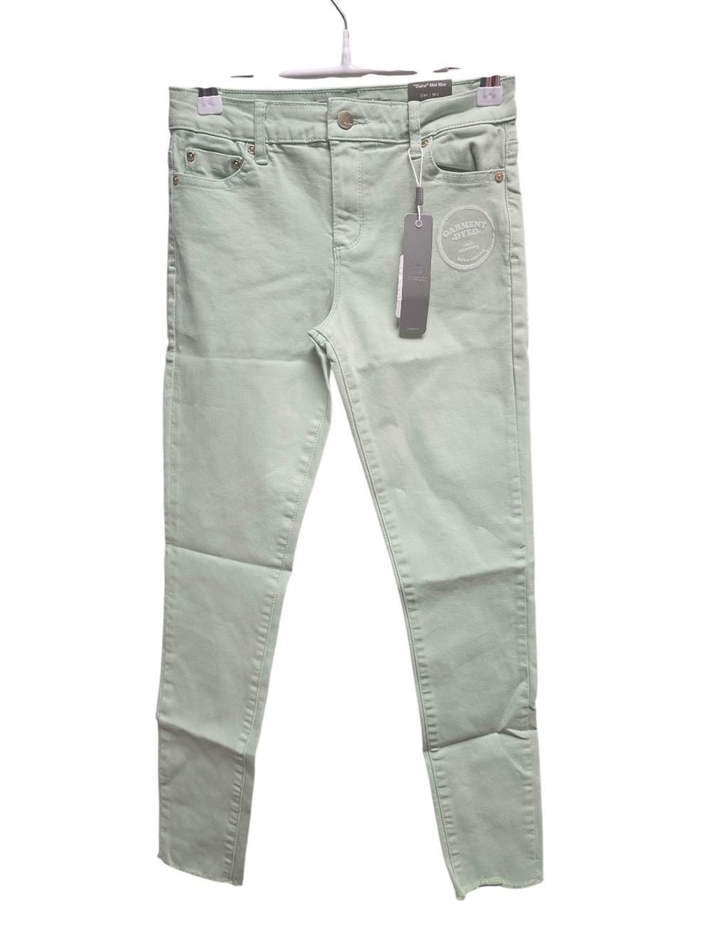 TRACTR Diane fray hem skinny Sz. 12 Frost Green GIRLS
